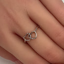 Sterling Silver Double Heart Ring