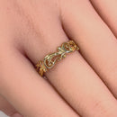 Solid 14K Gold Vines Band Ring