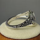 Sterling Silver Austere Oval Cut Green CZ Ring
