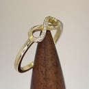 Solid 14K Yellow Gold Dainty Bow Diamond Ring