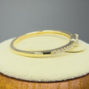 Solid 14K Gold Dainty Baguette CZ Stackable Ring