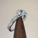 Solid 14K White Gold Round Cut CZ Engagement Ring