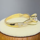 Solid 14K Yellow Gold Round Cut Twist Engagement Ring