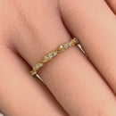 Sterling Silver Gold Plated Dainty Clear CZ Ring