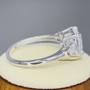 Solid 14K White Gold Asscher Cut CZ Engagement Ring