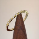 Solid 14K Yellow Gold Half Eternity Round CZ Ring