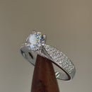 Sterling Silver Pave Engagement Clear CZ Ring