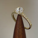 Solid 14K Yellow Gold Solitaire Round Clear CZ Engagement Ring