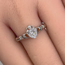 Sterling Silver Claddagh Clear CZ Ring