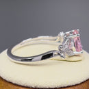 Sterling Silver Double Butterfly Pink Center Stone CZ Ring