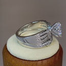 Sterling Silver CZ Engagement Ring Set