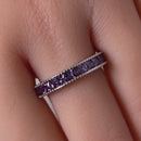 Sterling Silver Purple CZ Eternity Band Ring