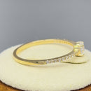 Solid 14K Yellow Gold Round 4mm Clear CZ Ring