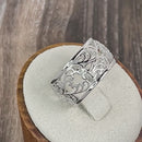 Sterling Silver Heart Vines Eternity Ring