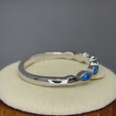 Sterling Silver Blue Lab Opal Marquise Inlay Ring