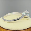 Solid 14K White Gold Round 6mm Clear CZ Ring