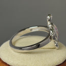 Sterling Silver Turtle Pink Lab Opal Ring
