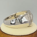Sterling Silver Clear CZ Layered Hexagon Band Ring