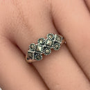 Sterling Silver Square and Round Marcasite Ring