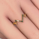 Solid 14K Yellow Gold Zig Zag Ring