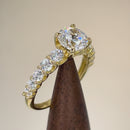 Solid 14K Yellow Gold Regal Round Cut CZ Engagement Ring