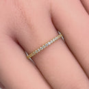 Solid 14K Yellow Gold Round Cut Half Eternity CZ Ring