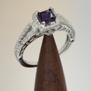 Sterling Silver Lavish Princess Cut Amethyst CZ Ring