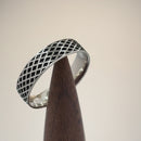 Sterling Silver Diamond Line Pattern Ring