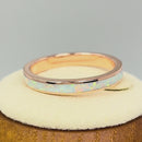 Sterling Silver Rose Gold Seamless White Lab Opal Ring