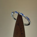 Sterling Silver Dainty Blue Spinel CZ Ring