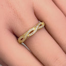 Solid 14K Yellow Gold Classic Twist CZ Ring