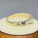 Solid 14K Yellow Gold Clear and Sapphire Princess CZ Ring