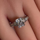 Sterling Silver Clear Emerald Cut CZ Ring