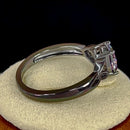 Sterling Silver Black Rhodium Plated Charmed Oval Rainbow CZ Ring