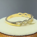 Solid 14K Yellow Gold Simple Twist 0.26 ct. Diamond Ring