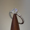 Sterling Silver Engagement Baguette CZ Ring
