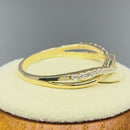 Solid 14K Yellow Gold Free Form Clear CZ Ring