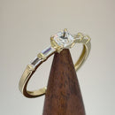 Solid 14K Gold Five Stone Engagement CZ Ring
