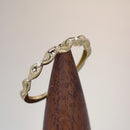 Solid 14K Yellow Gold Wave Twist Diamond Ring