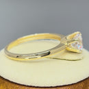 Solid 14K Yellow Gold Round 6mm Clear CZ Ring