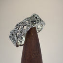 Sterling Silver Eye Marquise Eternity Marcasite Ring
