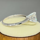 Solid 14K White Gold Solitaire Round CZ Engagement Ring