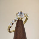 Solid 14K Yellow Gold Regal Round CZ Ring