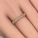 Solid 14K Yellow Gold Xs and Os CZ Ring