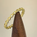 Solid 14K Yellow Gold Oval Pattern 0.17 ct. Diamond Eternity Band
