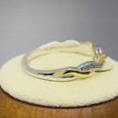 Sterling Silver and Gold Plated Braided CZ Ring