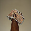 Sterling Silver Rose Gold Two Tone Flowers Ring
