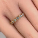 Solid 14K Gold Beaded Half Eternity Round CZ Ring