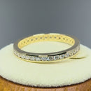 Solid 14K Yellow Gold Stackable Eternity Round Diamond Band