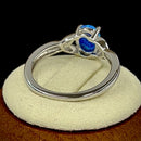 Sterling Silver Center Stone Charmed Blue Lab Opal Ring